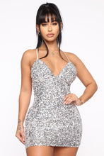 将图片加载到图库查看器，Call Me Princess Sequin Mini Dress - Silver
