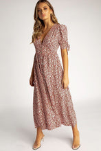 将图片加载到图库查看器，CALL THE SHOT RED FLORAL MIDI DRESS
